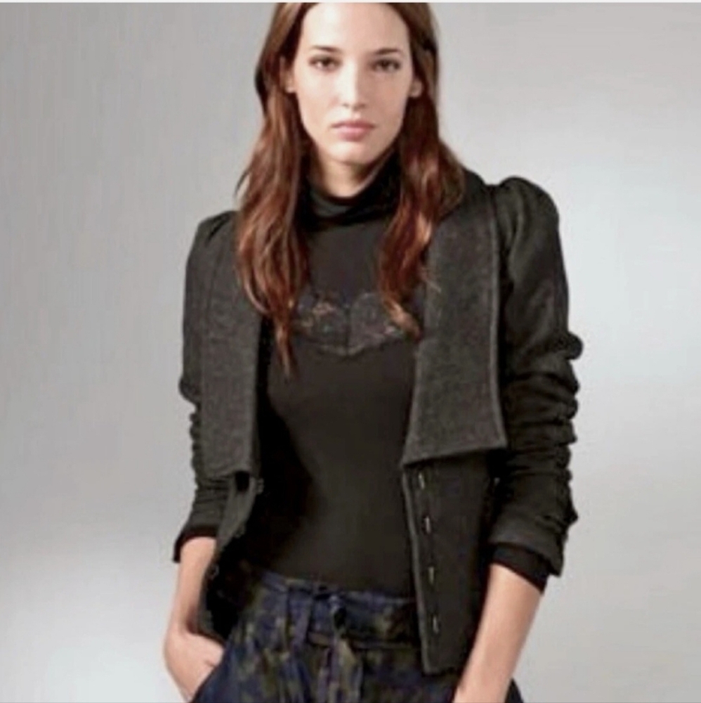 Free People‎ Puff Sleeve Tweed Jacket…